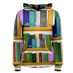 Shelf Books Library Reading Women s Pullover Hoodie by Nexatart