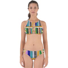 Shelf Books Library Reading Perfectly Cut Out Bikini Set