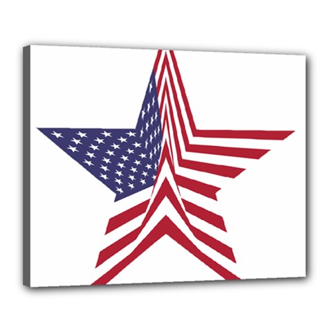 A Star With An American Flag Pattern Canvas 20  X 16  by Nexatart