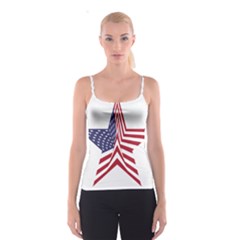 A Star With An American Flag Pattern Spaghetti Strap Top by Nexatart