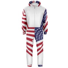 A Star With An American Flag Pattern Hooded Jumpsuit (men)  by Nexatart