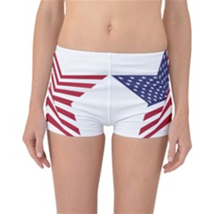 A Star With An American Flag Pattern Reversible Boyleg Bikini Bottoms by Nexatart