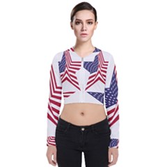 A Star With An American Flag Pattern Bomber Jacket