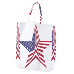 A Star With An American Flag Pattern Giant Grocery Zipper Tote