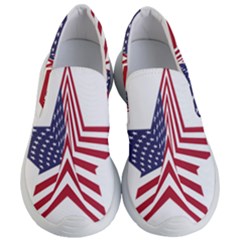 A Star With An American Flag Pattern Women s Lightweight Slip Ons