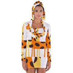 Giraffe Africa Safari Wildlife Long Sleeve Hooded T-shirt by Nexatart