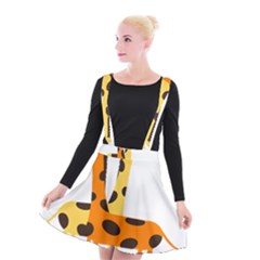 Giraffe Africa Safari Wildlife Suspender Skater Skirt by Nexatart