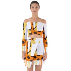 Giraffe Africa Safari Wildlife Off Shoulder Top With Skirt Set by Nexatart