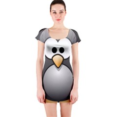 Penguin Birds Aquatic Flightless Short Sleeve Bodycon Dress by Nexatart