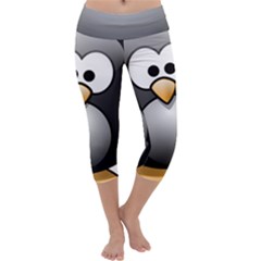 Penguin Birds Aquatic Flightless Capri Yoga Leggings by Nexatart