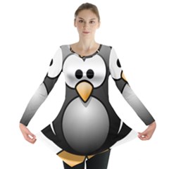 Penguin Birds Aquatic Flightless Long Sleeve Tunic  by Nexatart