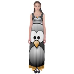 Penguin Birds Aquatic Flightless Empire Waist Maxi Dress by Nexatart