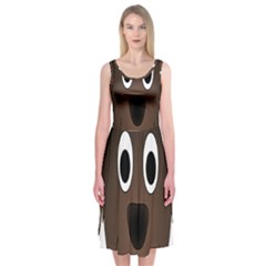 Dog Pup Animal Canine Brown Pet Midi Sleeveless Dress by Nexatart