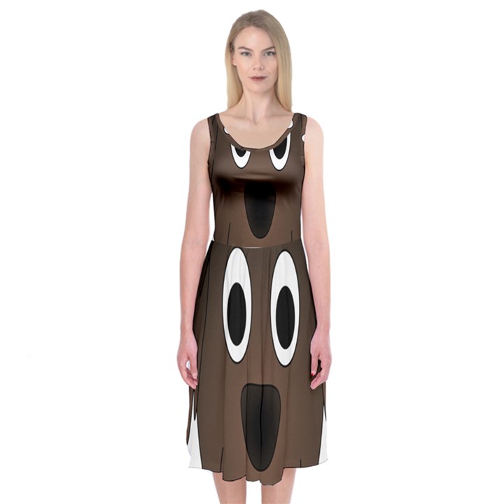 Dog Pup Animal Canine Brown Pet Midi Sleeveless Dress