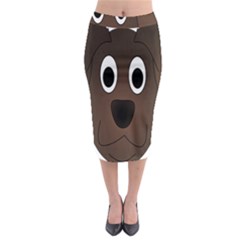 Dog Pup Animal Canine Brown Pet Midi Pencil Skirt by Nexatart