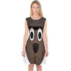 Dog Pup Animal Canine Brown Pet Capsleeve Midi Dress by Nexatart