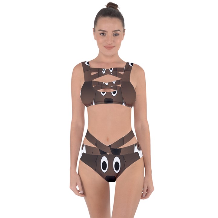 Dog Pup Animal Canine Brown Pet Bandaged Up Bikini Set 