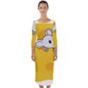 Rat Mouse Cheese Animal Mammal Quarter Sleeve Midi Bodycon Dress View1