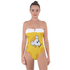 Rat Mouse Cheese Animal Mammal Tie Back One Piece Swimsuit by Nexatart