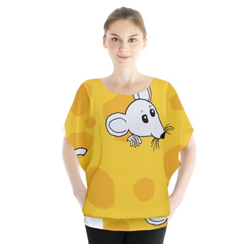 Rat Mouse Cheese Animal Mammal Blouse by Nexatart