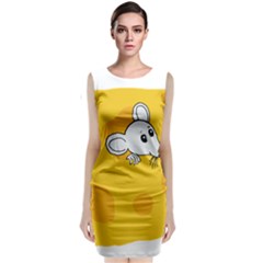 Rat Mouse Cheese Animal Mammal Sleeveless Velvet Midi Dress by Nexatart