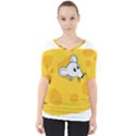 Rat Mouse Cheese Animal Mammal V-Neck Dolman Drape Top View1