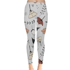 Grey Toned Pattern Leggings  by Nexatart