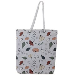 Grey Toned Pattern Full Print Rope Handle Tote (large) by Nexatart