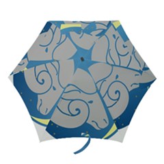 Ram Zodiac Sign Zodiac Moon Star Mini Folding Umbrellas by Nexatart