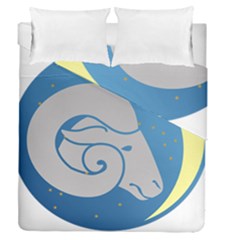 Ram Zodiac Sign Zodiac Moon Star Duvet Cover Double Side (queen Size) by Nexatart