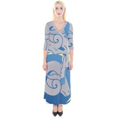 Ram Zodiac Sign Zodiac Moon Star Quarter Sleeve Wrap Maxi Dress by Nexatart