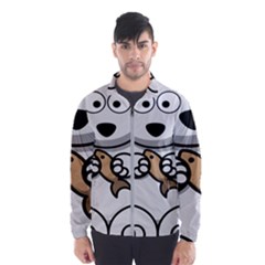 Bear Polar Bear Arctic Fish Mammal Wind Breaker (men) by Nexatart