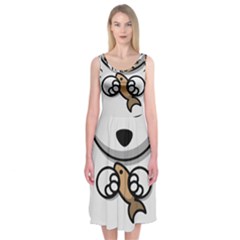 Bear Polar Bear Arctic Fish Mammal Midi Sleeveless Dress