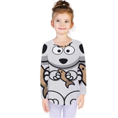 Bear Polar Bear Arctic Fish Mammal Kids  Long Sleeve Tee