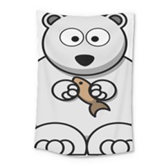 Bear Polar Bear Arctic Fish Mammal Small Tapestry by Nexatart