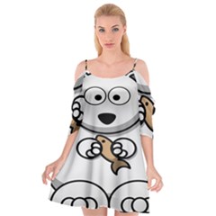 Bear Polar Bear Arctic Fish Mammal Cutout Spaghetti Strap Chiffon Dress by Nexatart