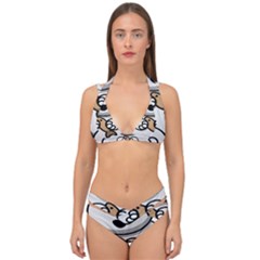 Bear Polar Bear Arctic Fish Mammal Double Strap Halter Bikini Set by Nexatart