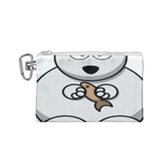 Bear Polar Bear Arctic Fish Mammal Canvas Cosmetic Bag (Small)