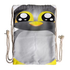 Cute Penguin Animal Drawstring Bag (large) by Nexatart