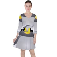 Cute Penguin Animal Ruffle Dress by Nexatart