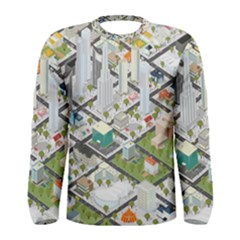 Simple Map Of The City Men s Long Sleeve Tee by Nexatart