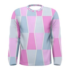 Geometric Pattern Design Pastels Men s Long Sleeve Tee