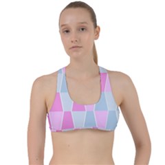 Geometric Pattern Design Pastels Criss Cross Racerback Sports Bra by Nexatart