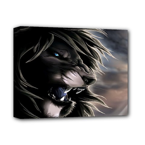 Angry Lion Digital Art Hd Deluxe Canvas 14  X 11  by Nexatart