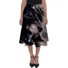 Angry Lion Digital Art Hd Perfect Length Midi Skirt by Nexatart