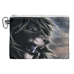 Angry Lion Digital Art Hd Canvas Cosmetic Bag (xl) by Nexatart