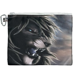 Angry Lion Digital Art Hd Canvas Cosmetic Bag (xxxl) by Nexatart