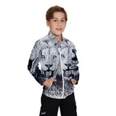 Lion Wildlife Art And Illustration Pencil Wind Breaker (kids)