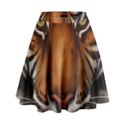 The Tiger Face High Waist Skirt by Nexatart