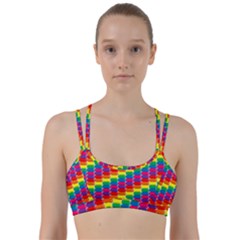 Rainbow 3d Cubes Red Orange Line Them Up Sports Bra by Nexatart